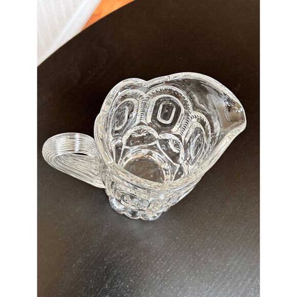 Vintage L.E. Smith Glass Crystal Glass Moon and Stars Creamer Pitcher w/Glass Ro - Picture 2 of 5